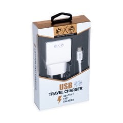 Exe 2.4A Çift USB Üniversal Şarj Aleti Micro USB Kablolu