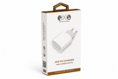 EXE 20W PD Hızlı Şarj Adaptörü USB-C Ev Tipi Şarj Aleti Beyaz