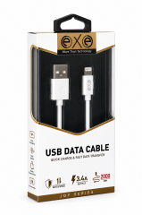 EXE Lightning Hızlı Şarj ve Data Kablosu 3.4A 2 Metre Beyaz