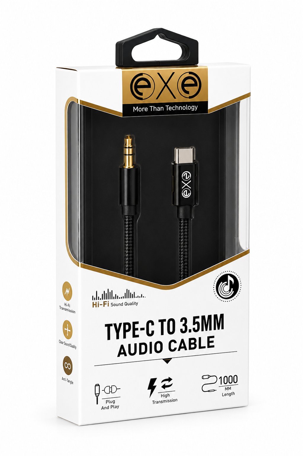 EXE Type-C to 3.5mm AUX Ses Aktarım Kablosu Hi-Fi Kalite 1 Metre