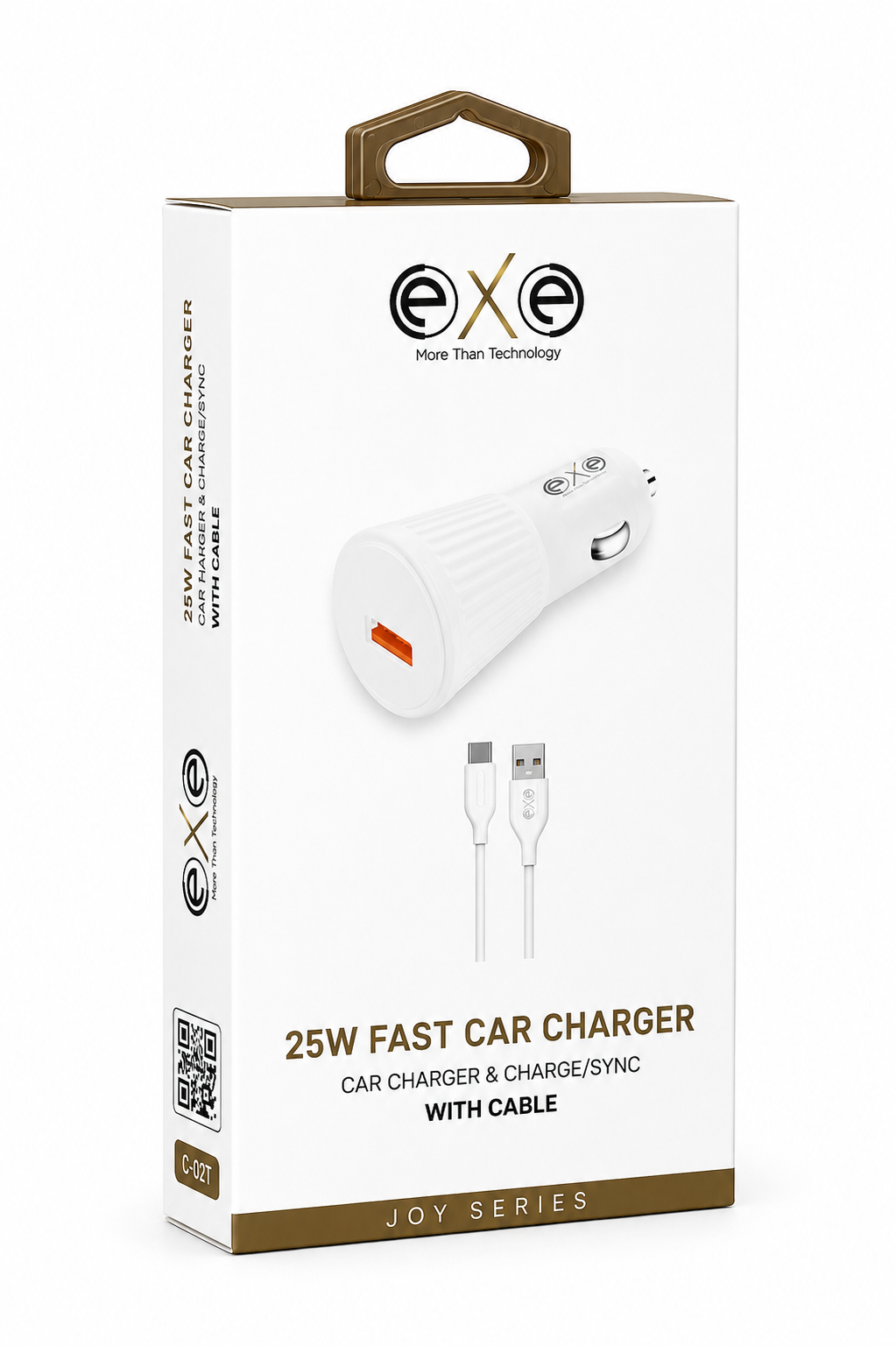 EXE 25W Hızlı Araç Şarj Adaptörü Type-C Kablolu Araç Şarj Seti